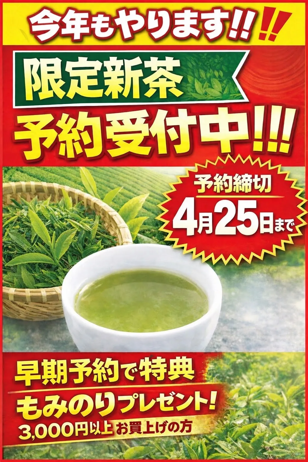 【限定予約】一年に一度の贅沢。今だけの“新茶”をお見逃しなく